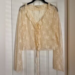 Thirty Thirty Cream Lace Sheer Blouse